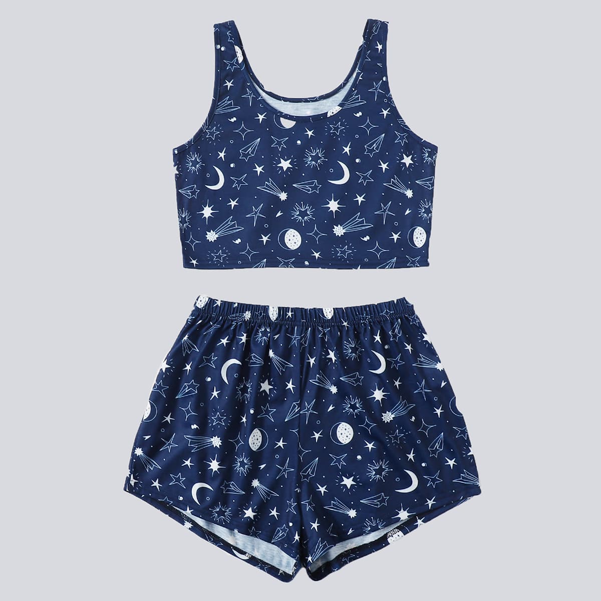 

Galaxy Print Tank & Shorts PJ Set, Navy blue