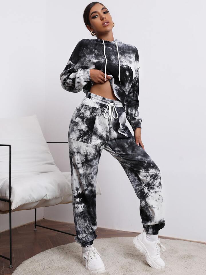 tie dye hoodie sweatpants set