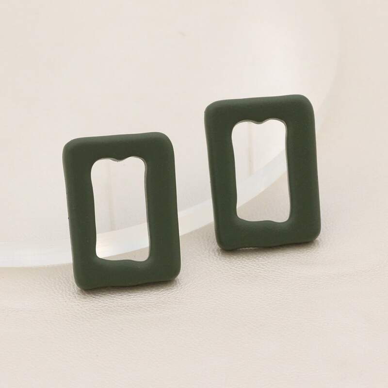 

Rectangle Drop Earrings, Dark grey