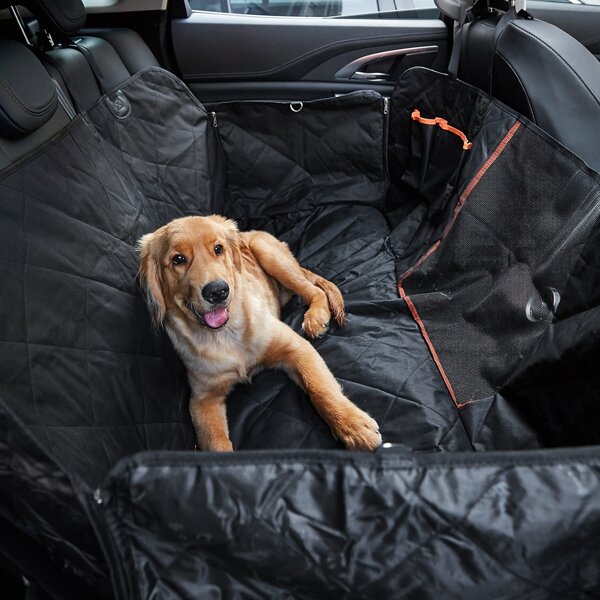 

1pc Detachable Large Dog Car Seat Cover, Black