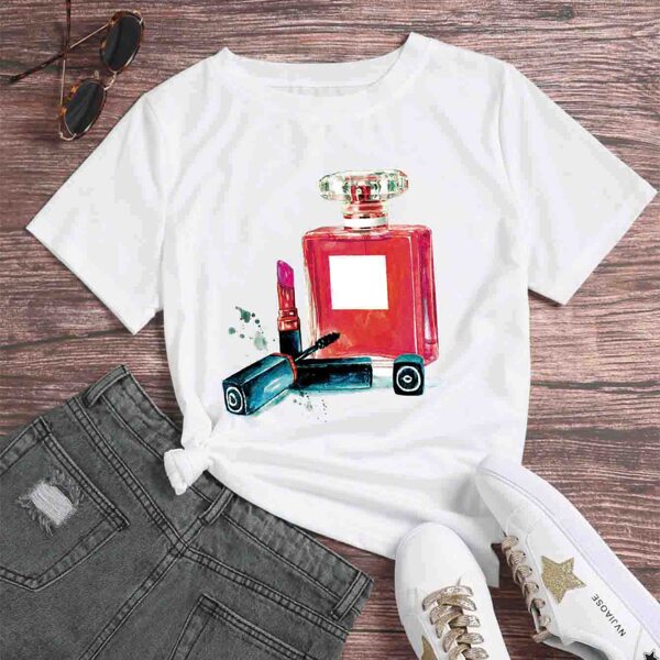

Round Neck Graphic Tee, White