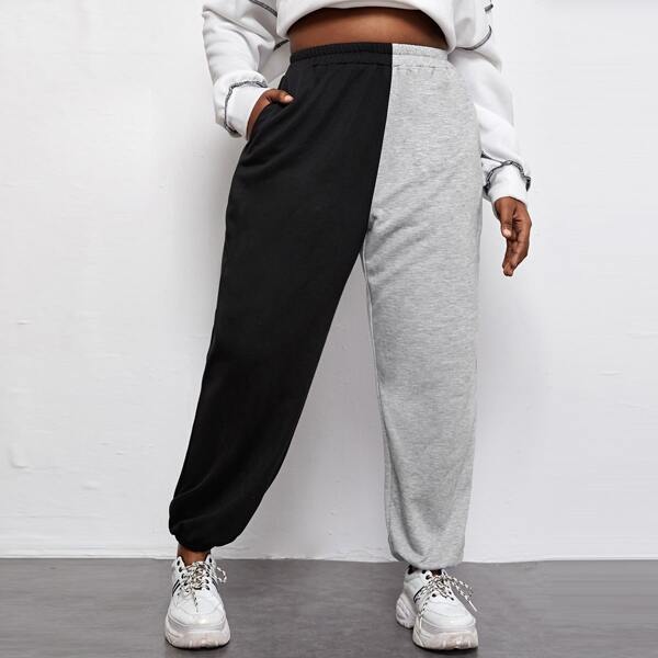 

Plus Pocket Side Two Tone Pants, Multicolor