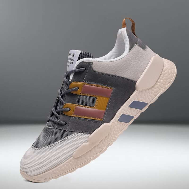 

Guys Colorblock Lace-up Front Sneakers, Beige