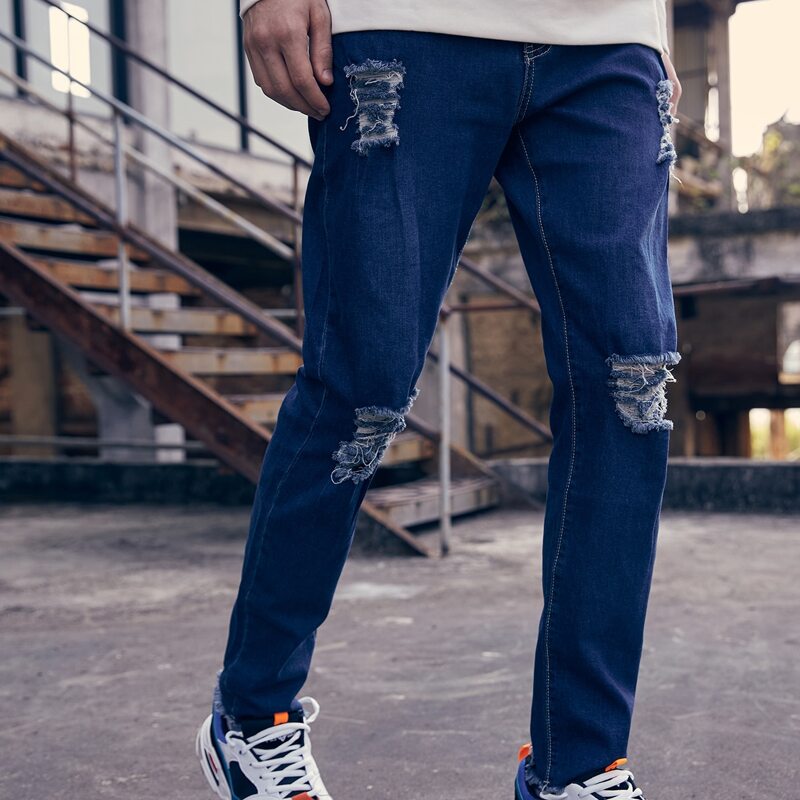 

Guys Distressed Jeans, Dark wash