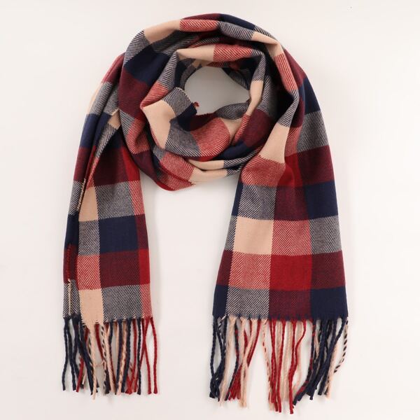 

Kids Plaid Pattern Scarf, Multicolor