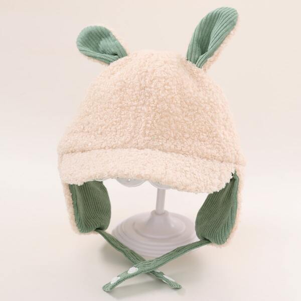 

Toddler Kids Ear Decor Teddy Baseball Cap, Beige