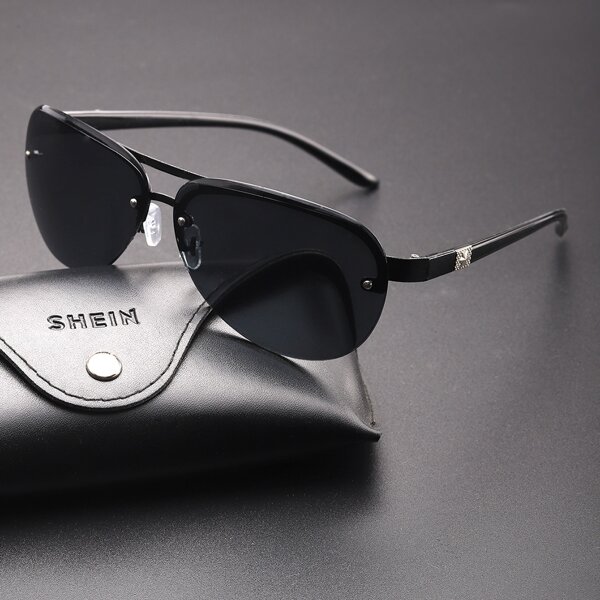

Men Top Bar Aviator Sunglasses, Black
