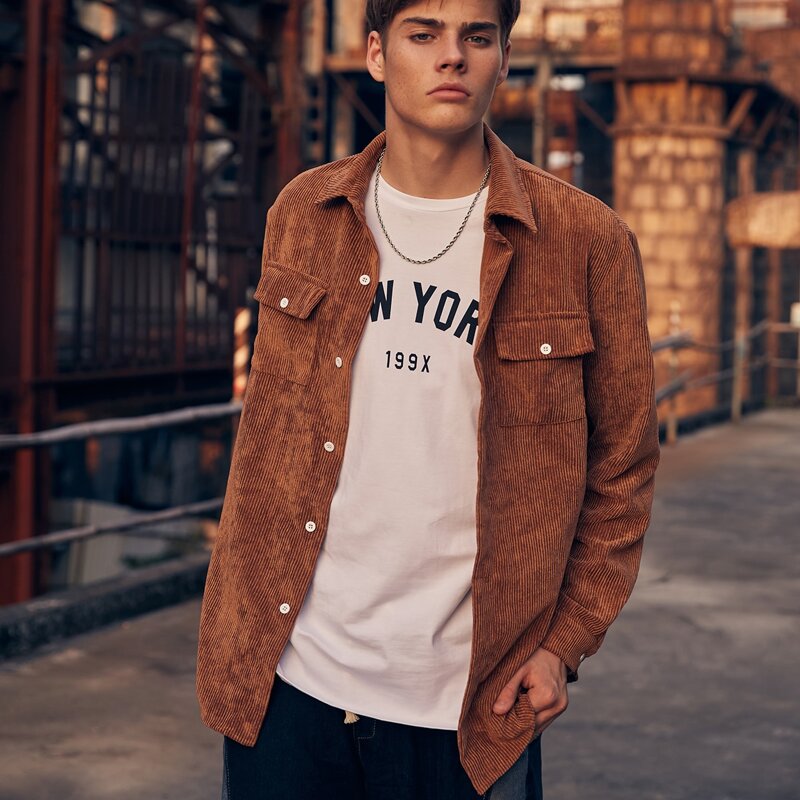 

Guys Corduroy Overshirt, Brown