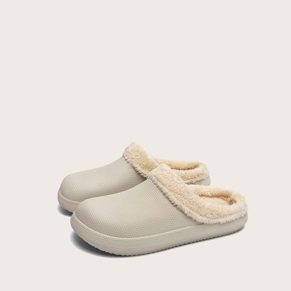 

Waterproof Faux Fur Lined Slippers, Apricot