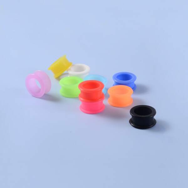

10pcs Men Random Color Silicone Ear Expander, Multicolor
