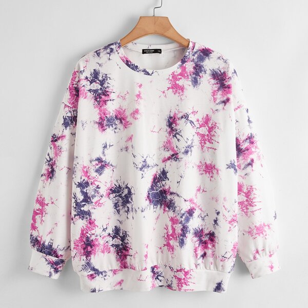

Plus Graphic Print Drop Shoulder Sweatshirt, Multicolor