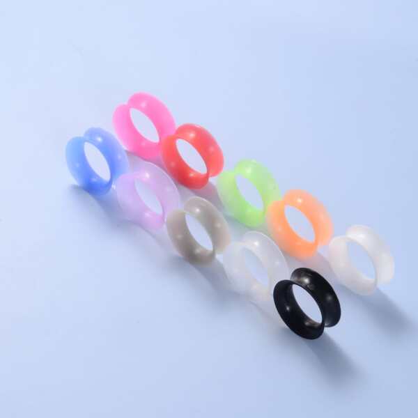 

10pcs Men Random Color Silicone Ear Expander, Multicolor