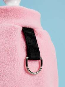 1 件寵物珊瑚絨皮帶扣粉紅色上衣,適合狗狗和貓,適合寵物秋冬保暖 - 粉色 - 查看 6