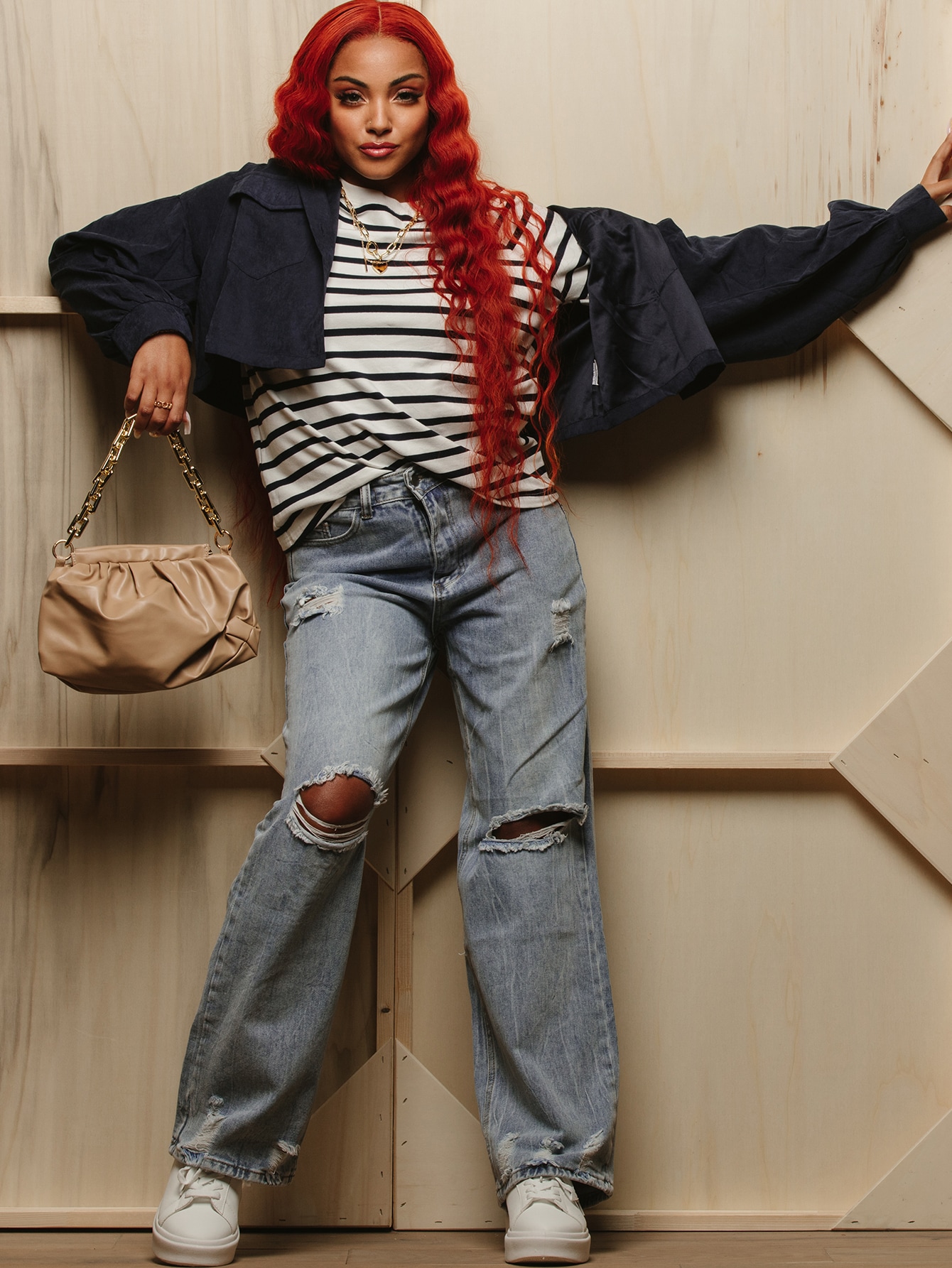 Light Wash High-Rise Distressed Boyfriend Jeans thumbnail