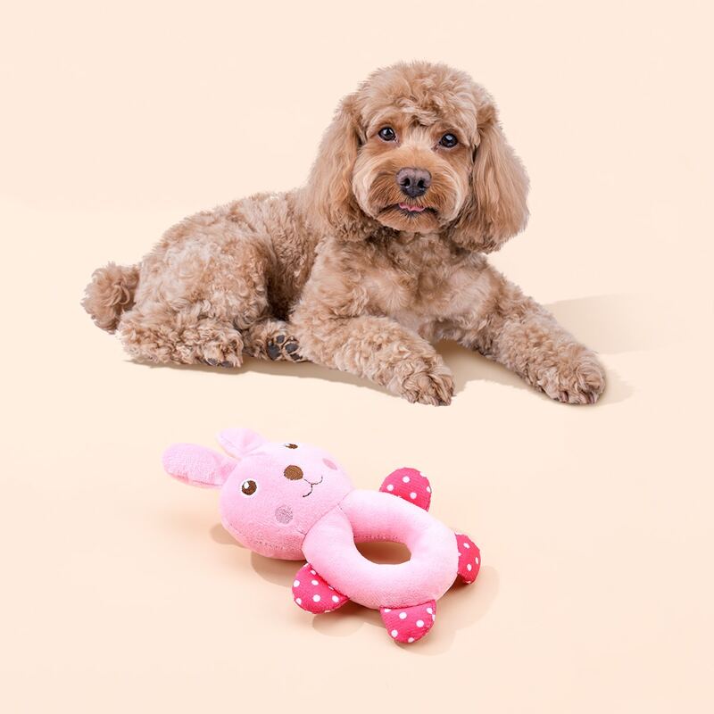 

Rabbit Shaped Dog Sound Toy, Pink