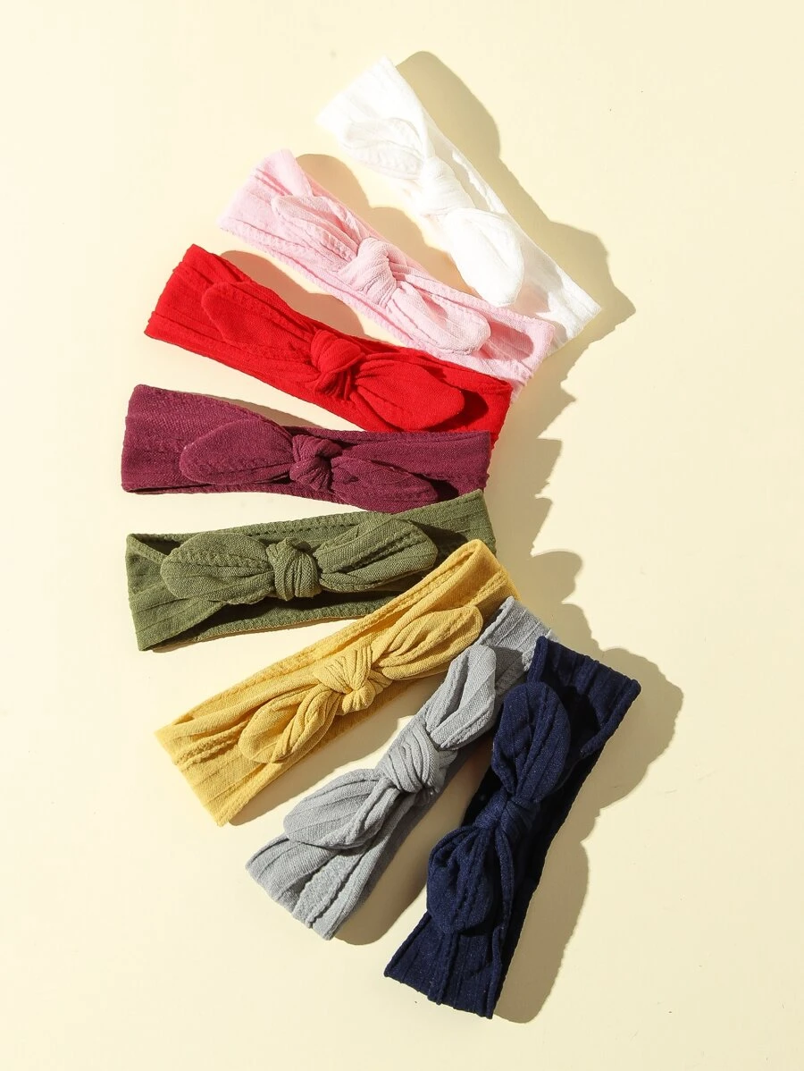 8pcs Girls Bow Knot Decor Headband Love Valentine - Multicolor - View 1