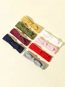 8pcs Girls Bow Knot Decor Headband Love Valentine - Multicolor - View 3