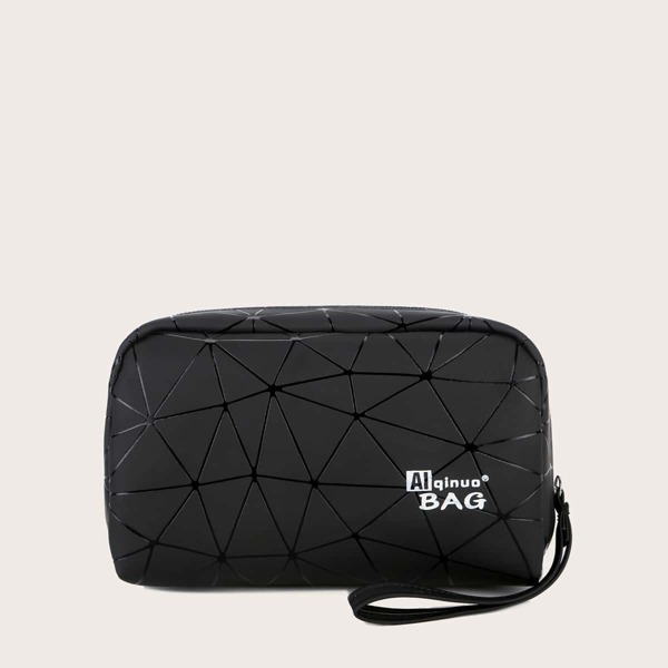 

Letter Graphic Clutch Bag, Black