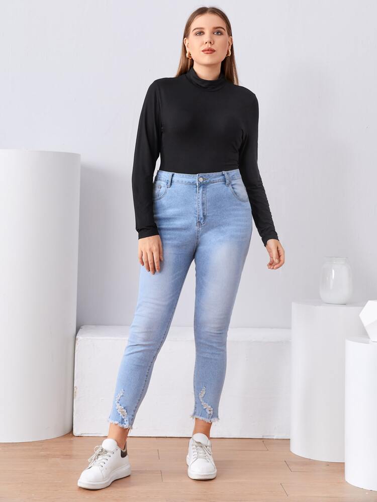 Plus Size 2 Packs Mock-Neck Bodysuit