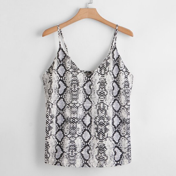 

Plus Snakeskin Print Cami Top, Multicolor