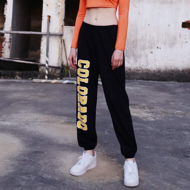 

Letter Graphic Sweatpants, Black