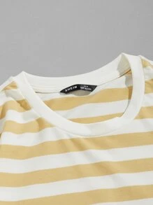 Manfinity NiteLyfe Camiseta de rayas de cuello redondo - Multicolor - Ver 3