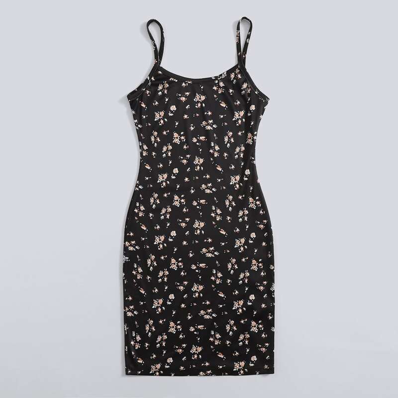 

Ditsy Floral Cami Dress, Black