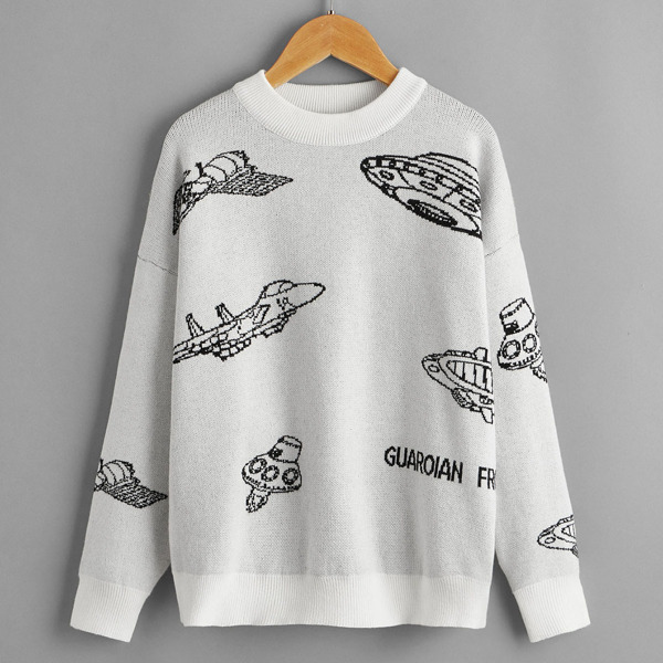 

Boys Graphic Pattern Sweater, Light grey
