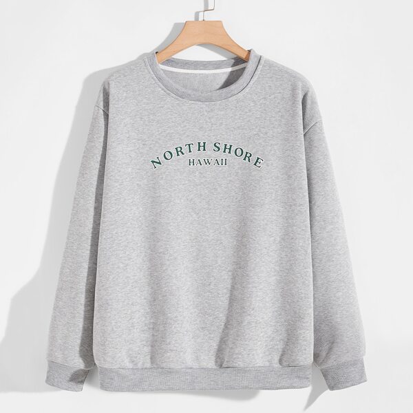 

Men Letter Graphic Sweatshirt, Light grey