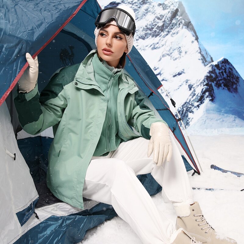 

Waterproof Hooded Jacket With Detachable Fleece Liner, Green