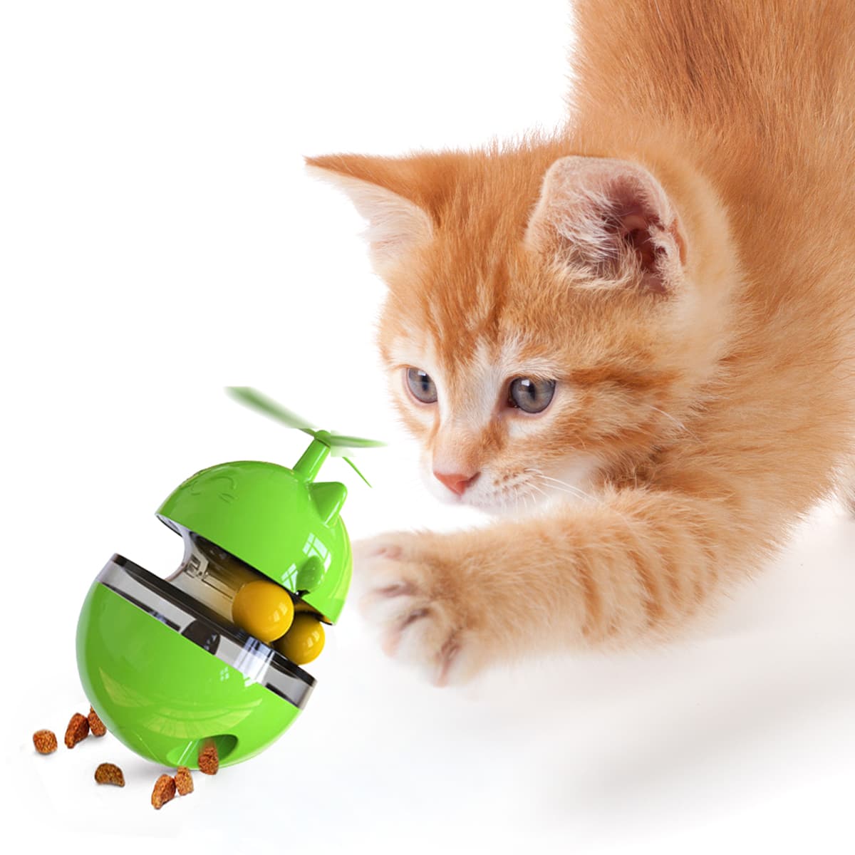 

1pc Cat Food Leak Toy, Green