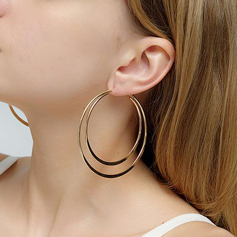 

Layered Ring Hoop Earrings, Gold