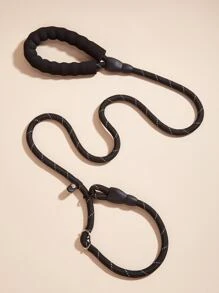 1 件尼龍夜間反光遛寵物牽引帶,適合中小型寵物 - 黑色 - 查看 1