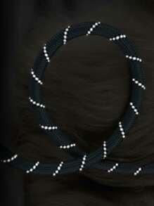 1 件尼龍夜間反光遛寵物牽引帶,適合中小型寵物 - 黑色 - 查看 5