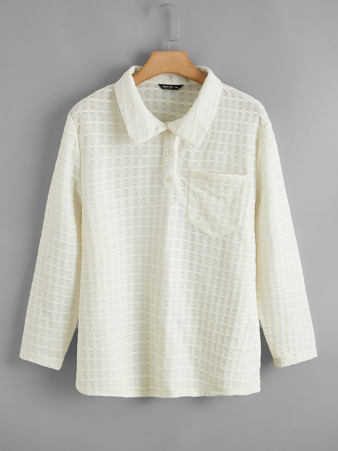 Plus Solid Textured Polo Shirt thumbnail