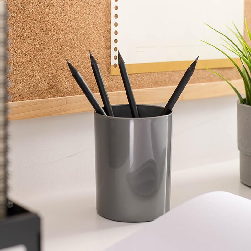 

1pc Minimalist Plastic Pen Holder, Grey