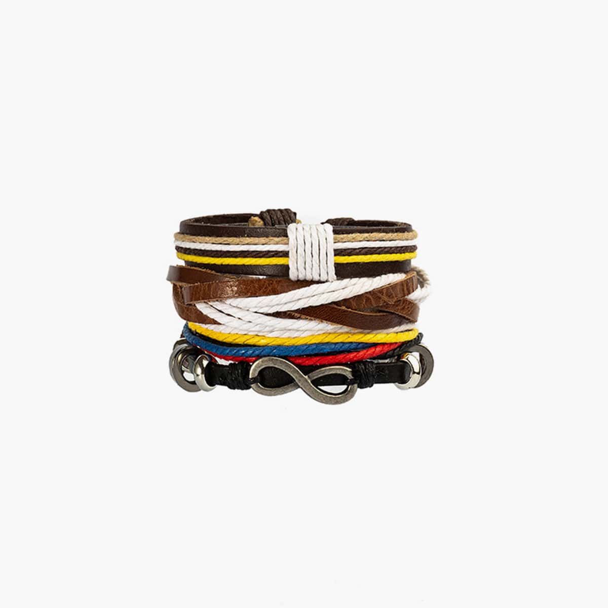

Guys 4pcs Layered Rope Bracelet, Multicolor