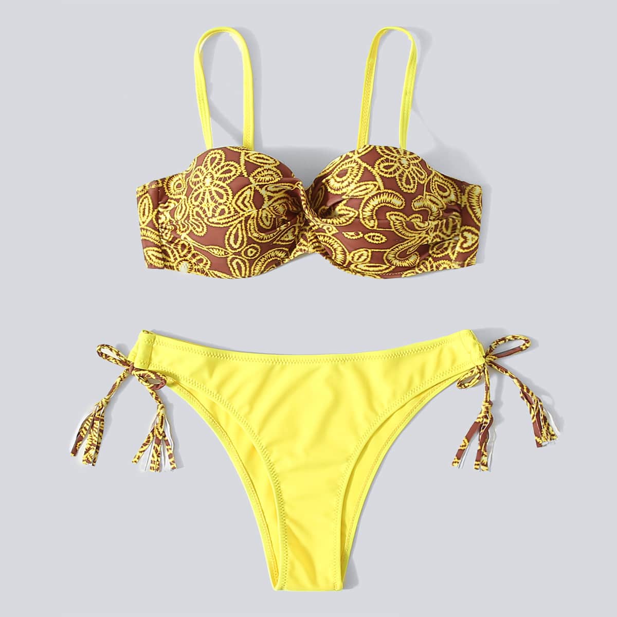 

Floral Push Up Bikini Swimsuit, Multicolor
