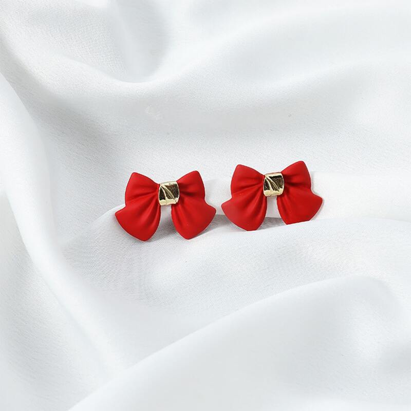 

Bow Knot Stud Earrings, Red