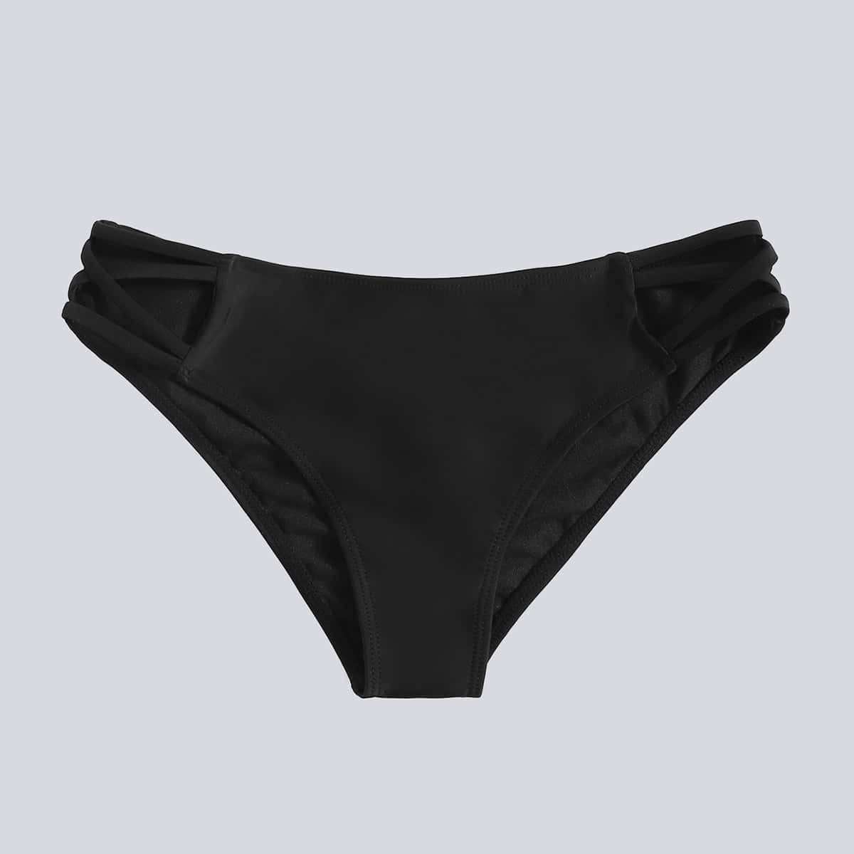 

Crisscross Side Bikini Swimsuit, Black