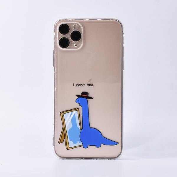 

Прозрачный чехол для iPhone с принтом динозавра