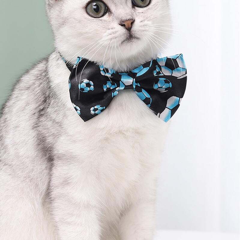 

Football Print Cat Bow Tie, Black