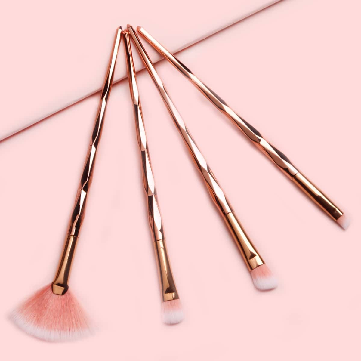 

4pcs Makeup Brush Set, Champagne