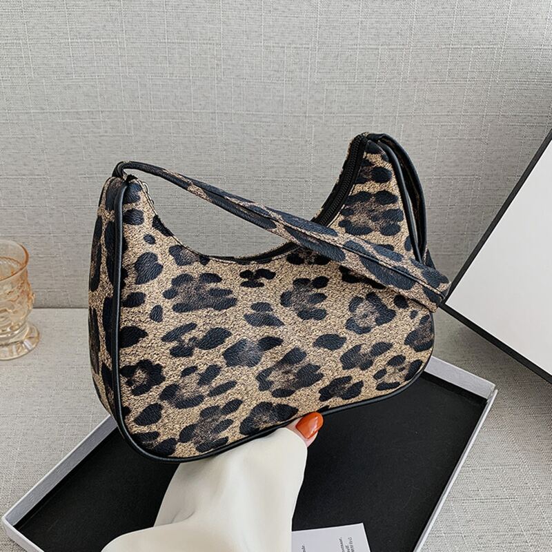 

Leopard Baguette Bag, Brown