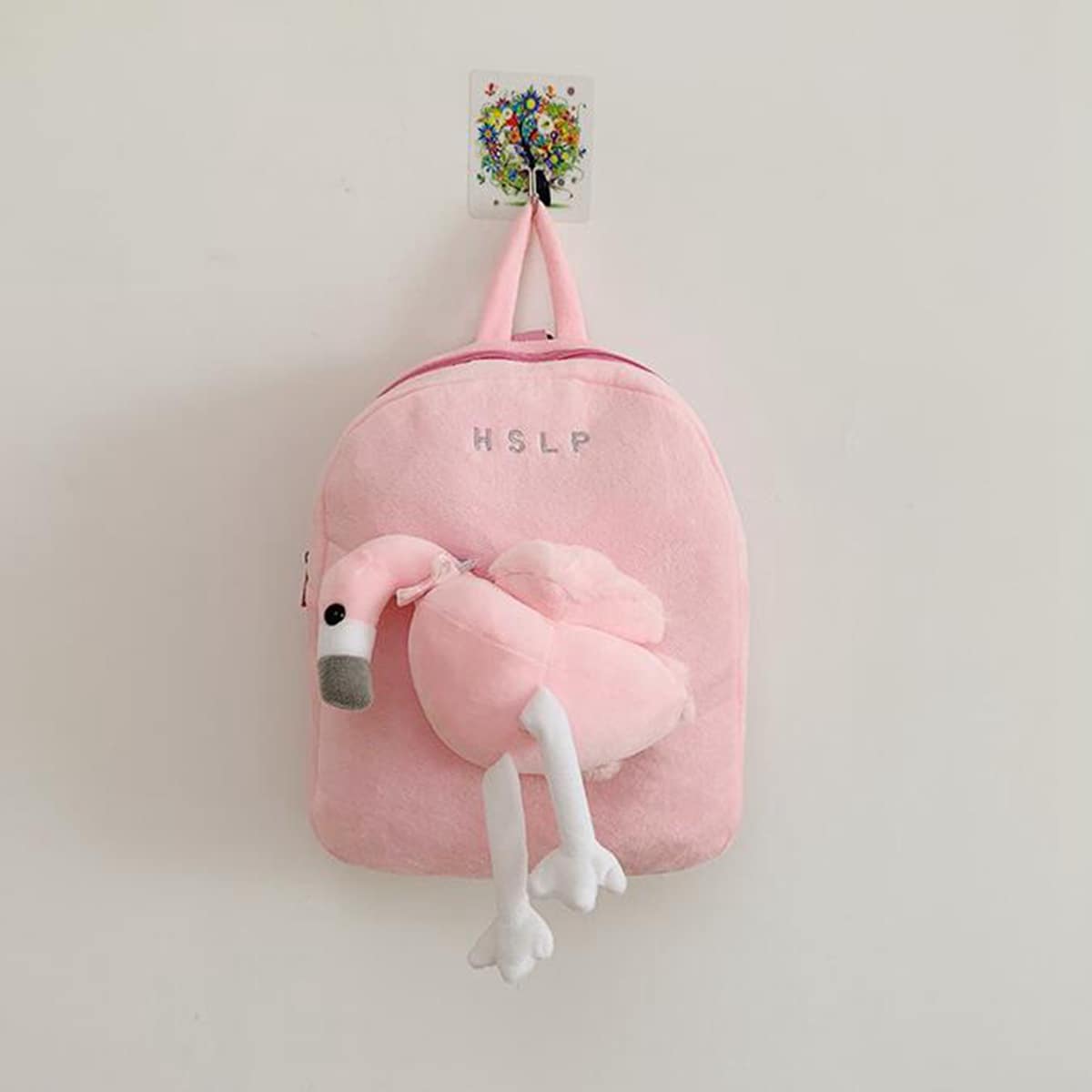 

Cartoon Decor Teddy Backpack, Pink