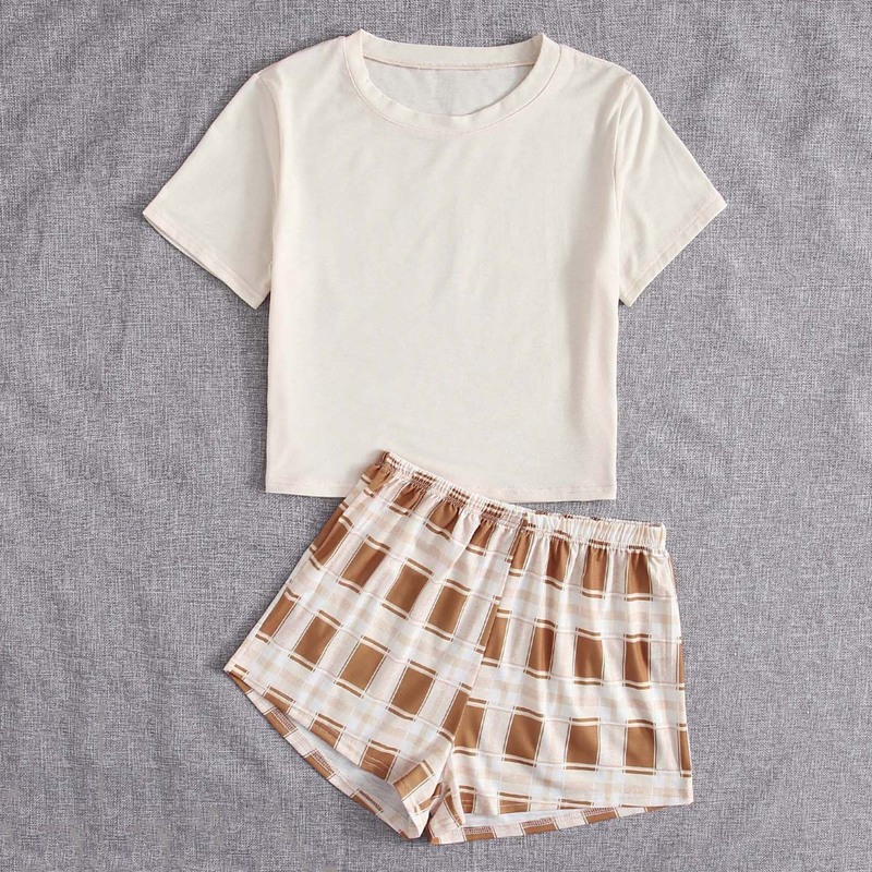

Plaid Shorts PJ Set, Multicolor
