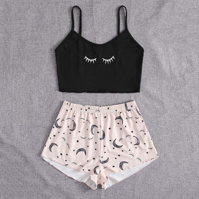 

Galaxy Print Shorts PJ Set, Multicolor