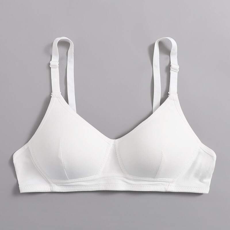 

1pc Solid Bralette, White