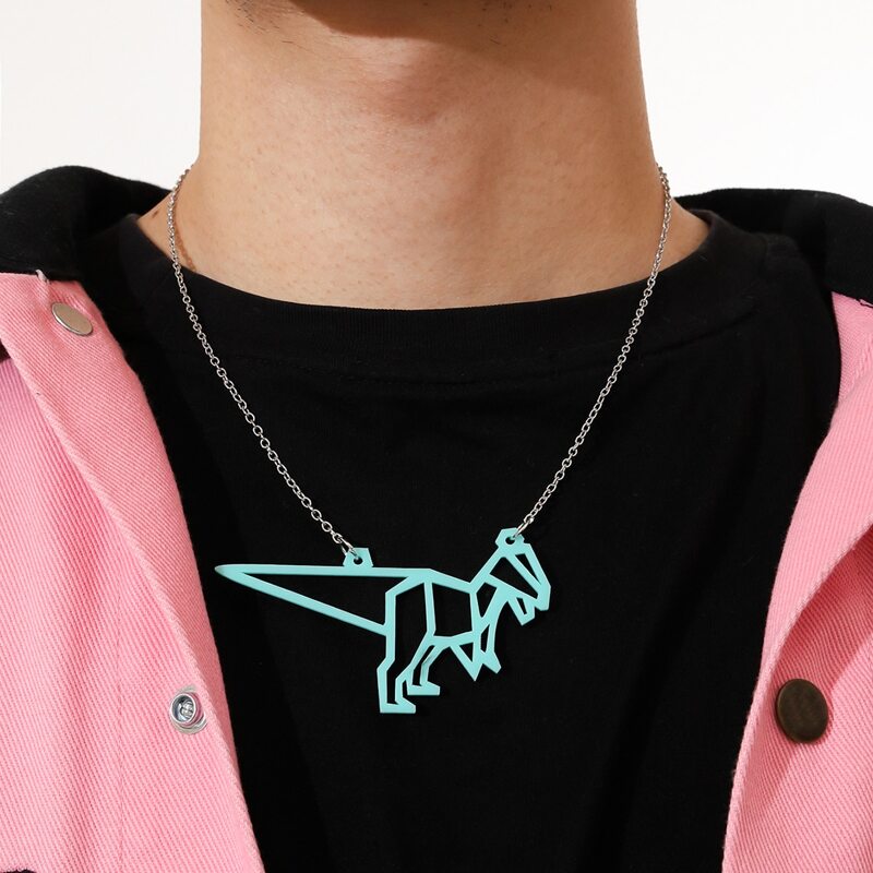 

Guys Dinosaur Pendant Necklace, Green