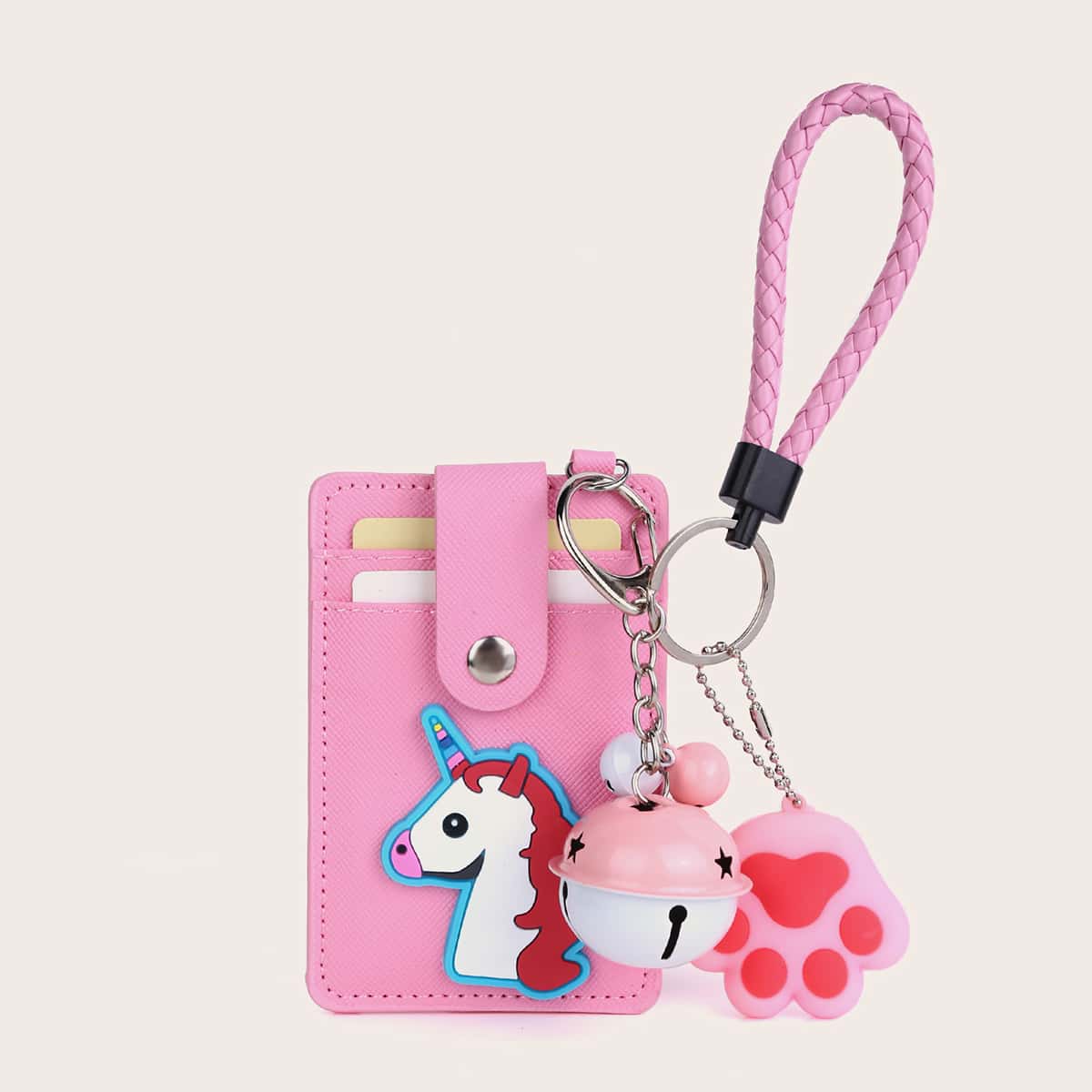 

Unicorn Card Holder & Bell Bag Charm, Pink
